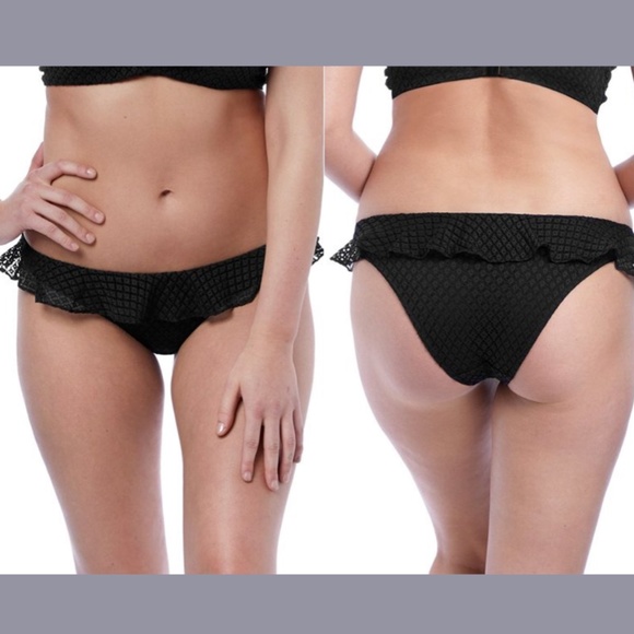 NWT FREYA [ Medium‎ ] Lace Bohemia Italini Swim Bikini Bottom Black - Picture 3 of 9